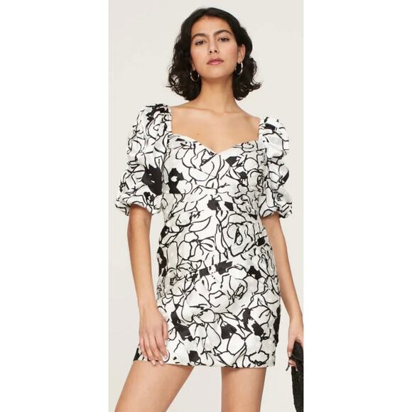 Ronny Kobo Black White Floral Dress 12 - Picture 1 of 12